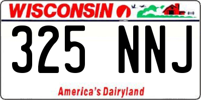 WI license plate 325NNJ