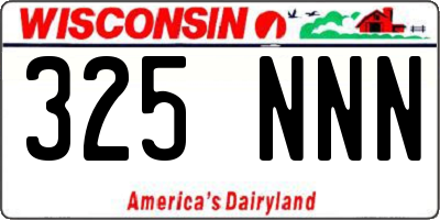 WI license plate 325NNN