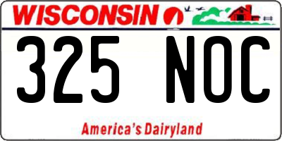 WI license plate 325NOC