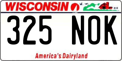 WI license plate 325NOK