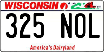 WI license plate 325NOL