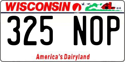 WI license plate 325NOP
