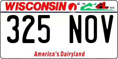WI license plate 325NOV