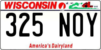 WI license plate 325NOY