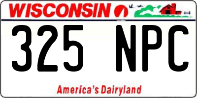 WI license plate 325NPC