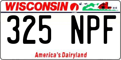 WI license plate 325NPF