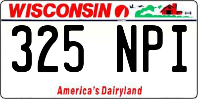 WI license plate 325NPI