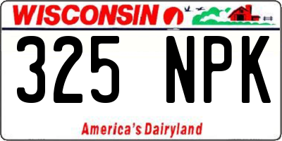 WI license plate 325NPK
