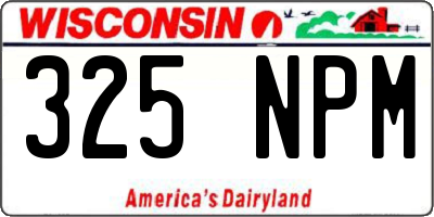WI license plate 325NPM