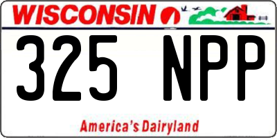 WI license plate 325NPP