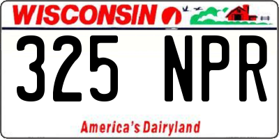 WI license plate 325NPR