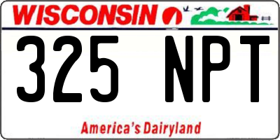 WI license plate 325NPT