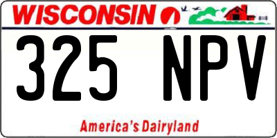 WI license plate 325NPV