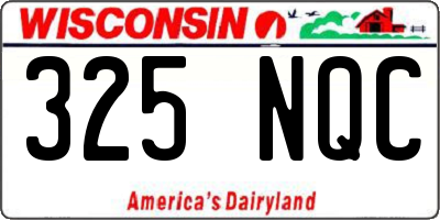 WI license plate 325NQC