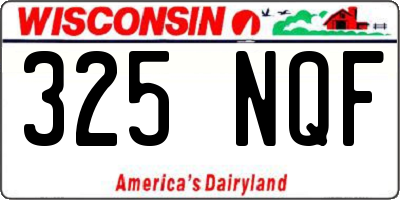 WI license plate 325NQF