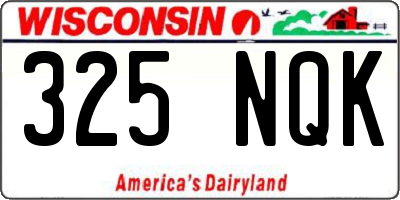 WI license plate 325NQK