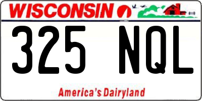 WI license plate 325NQL