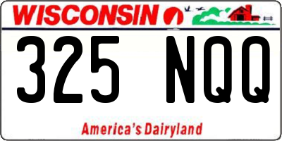 WI license plate 325NQQ