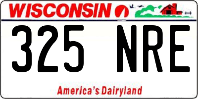 WI license plate 325NRE