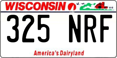 WI license plate 325NRF