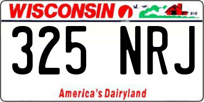 WI license plate 325NRJ