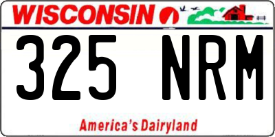 WI license plate 325NRM
