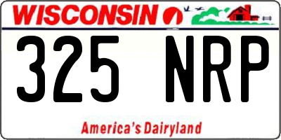 WI license plate 325NRP