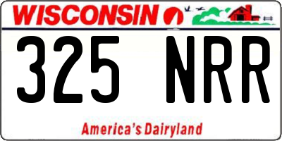 WI license plate 325NRR