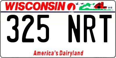 WI license plate 325NRT