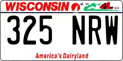 WI license plate 325NRW