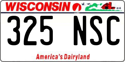 WI license plate 325NSC