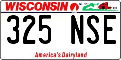 WI license plate 325NSE