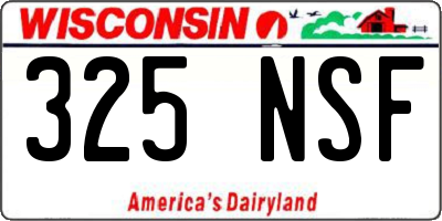 WI license plate 325NSF