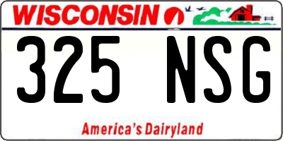 WI license plate 325NSG