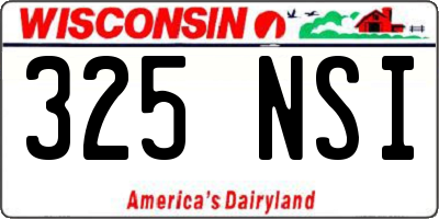 WI license plate 325NSI