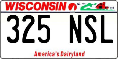 WI license plate 325NSL