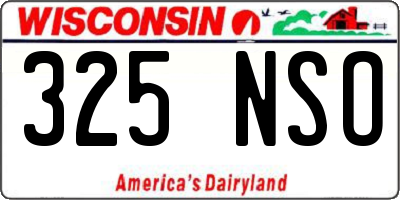 WI license plate 325NSO