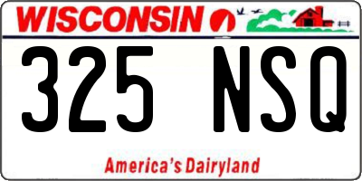 WI license plate 325NSQ