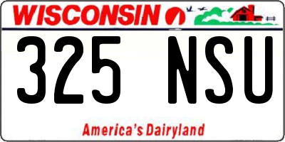 WI license plate 325NSU