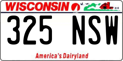 WI license plate 325NSW