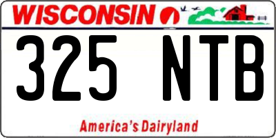 WI license plate 325NTB