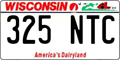 WI license plate 325NTC