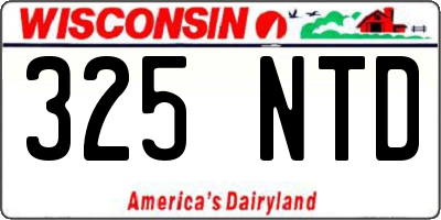 WI license plate 325NTD