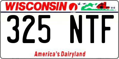WI license plate 325NTF