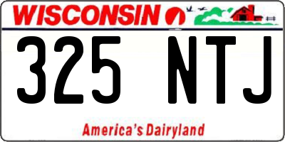 WI license plate 325NTJ
