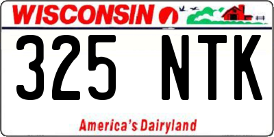 WI license plate 325NTK