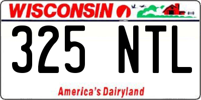 WI license plate 325NTL
