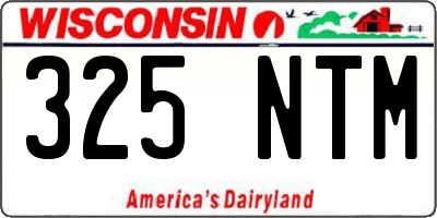 WI license plate 325NTM