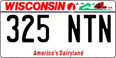 WI license plate 325NTN