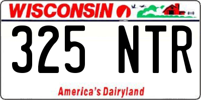 WI license plate 325NTR